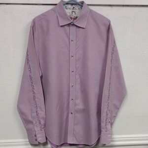 Robert Graham Lavender Checkered Button Down Shirt